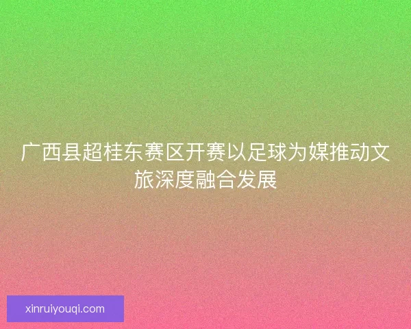 广西县超桂东赛区开赛以足球为媒推动文旅深度融合发展